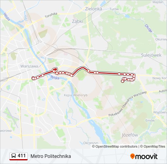 Автобус 411: карта маршрута