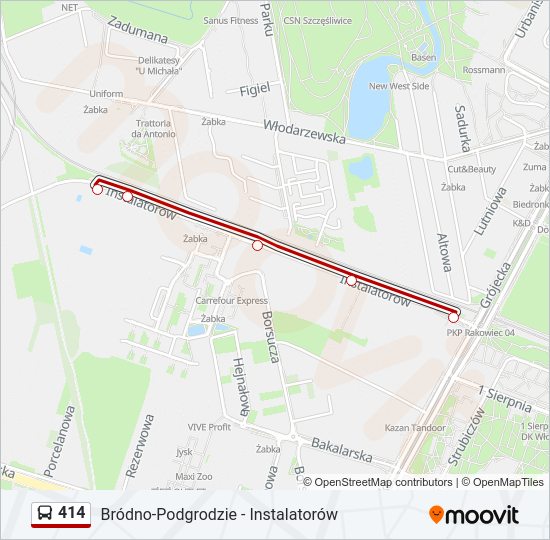Автобус 414: карта маршрута