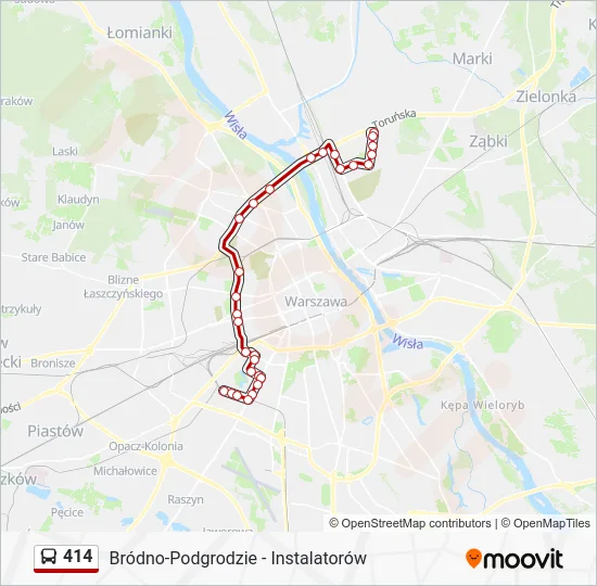 Автобус 414: карта маршрута