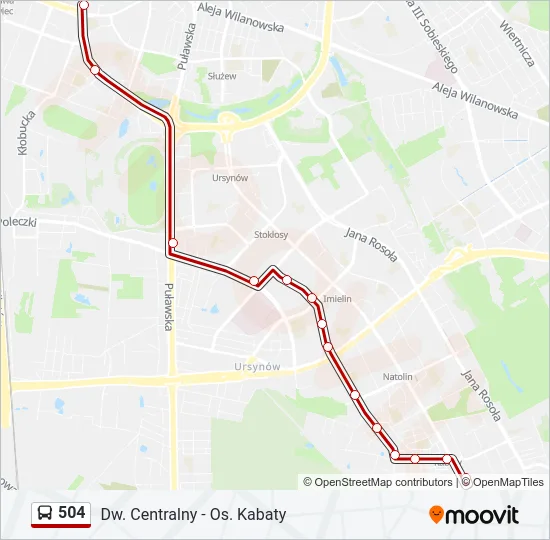 504 Bus Line Map