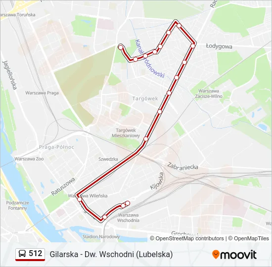 512 Bus Line Map