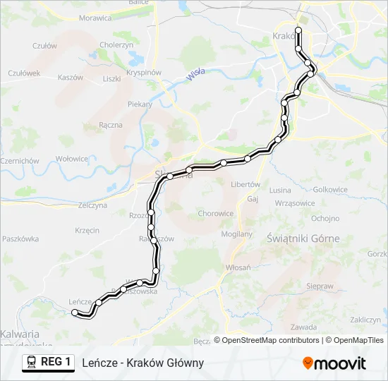 REG 1 Train Line Map