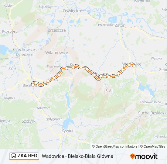 Автобус ZKA REG: карта маршрута