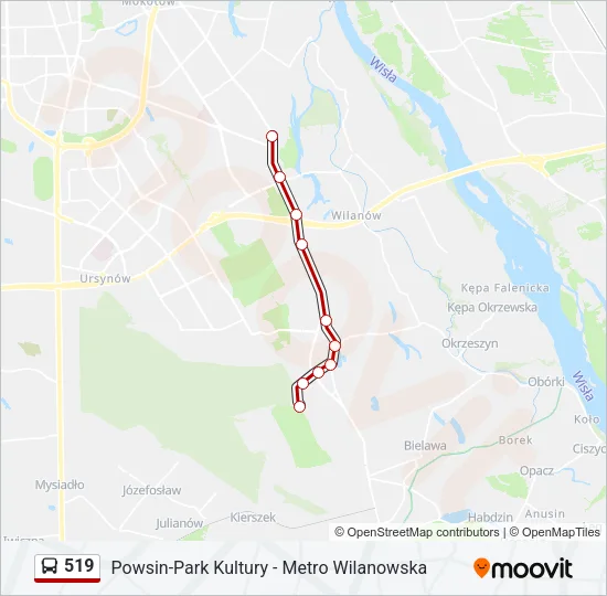 Автобус 519: карта маршрута