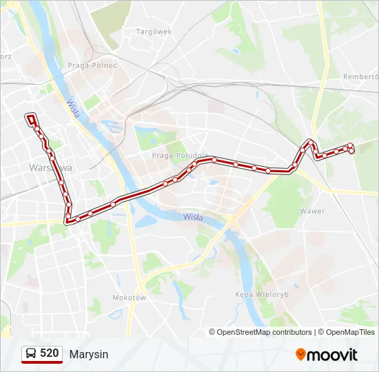 Автобус 520: карта маршрута