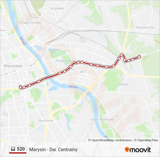 Автобус 520: карта маршрута