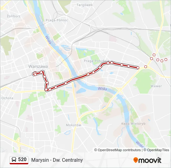 Автобус 520: карта маршрута