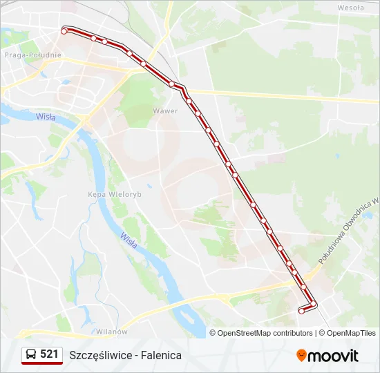 521 Bus Line Map