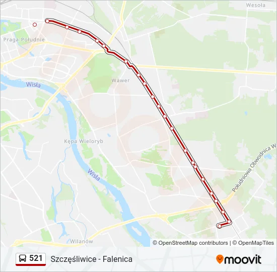 521 Bus Line Map