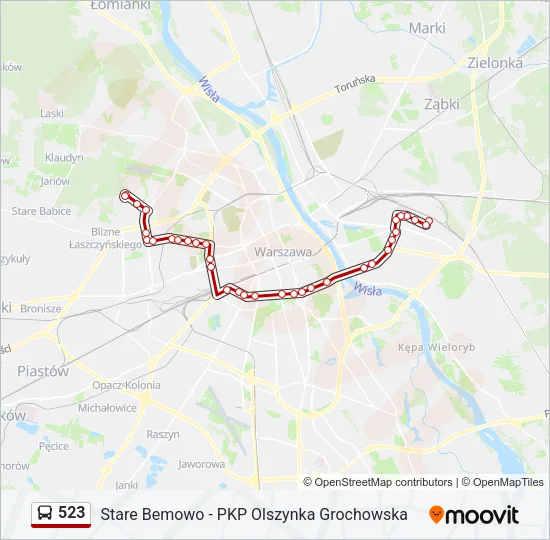 523 Bus Line Map