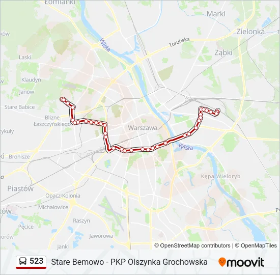 Автобус 523: карта маршрута