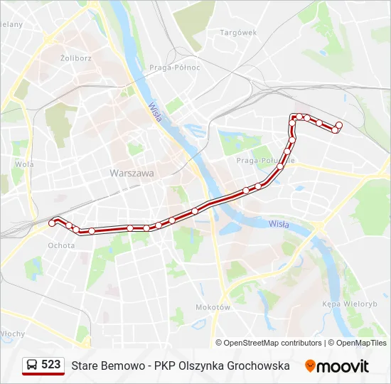 Автобус 523: карта маршрута