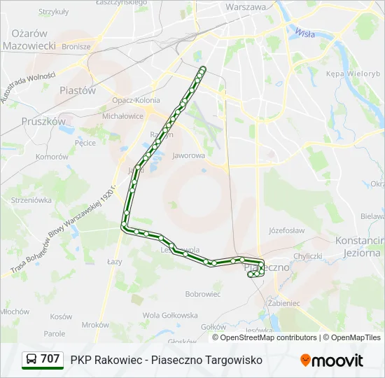 Автобус 707: карта маршрута