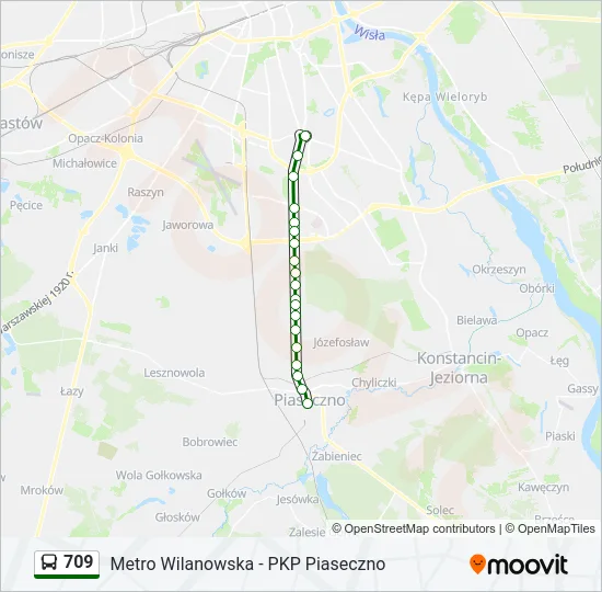 709 Bus Line Map