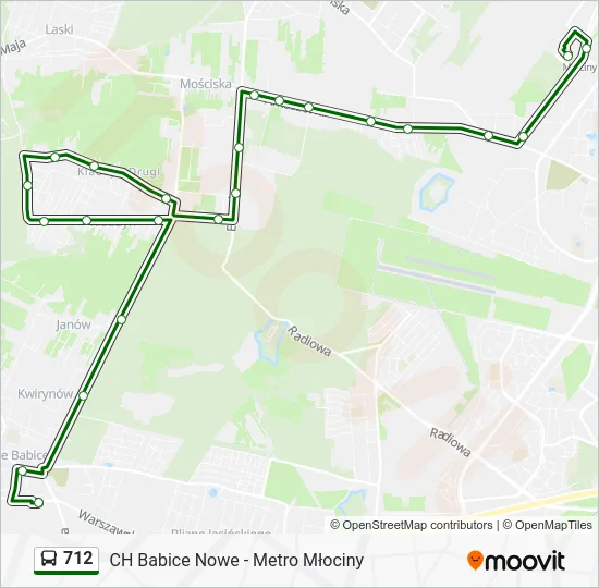 Автобус 712: карта маршрута