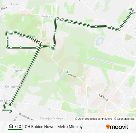 Автобус 712: карта маршрута