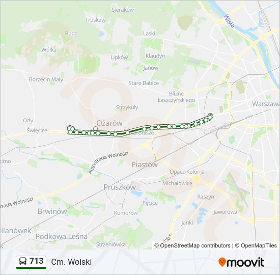 Автобус 713: карта маршрута