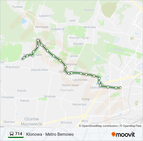Автобус 714: карта маршрута