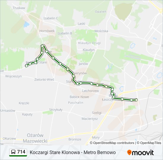 Автобус 714: карта маршрута