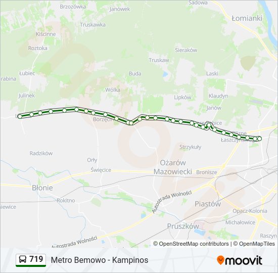 Автобус 719: карта маршрута