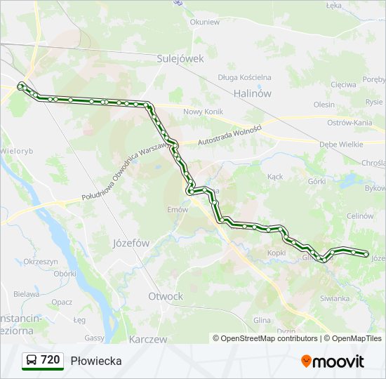 Автобус 720: карта маршрута