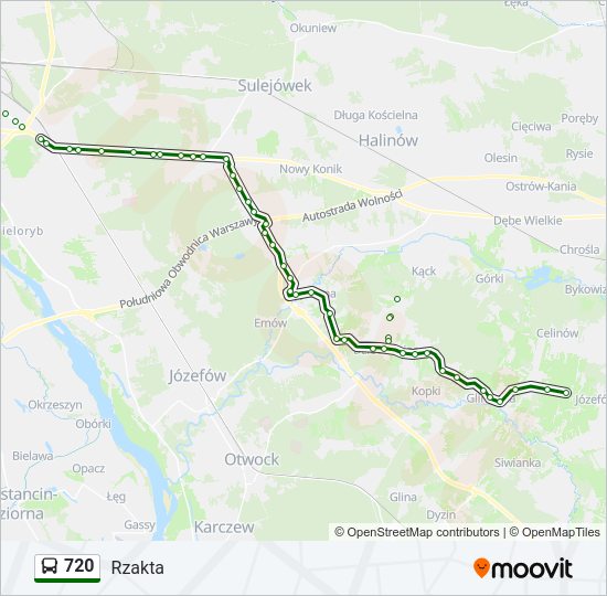 Автобус 720: карта маршрута