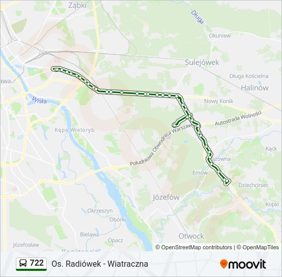 Автобус 722: карта маршрута