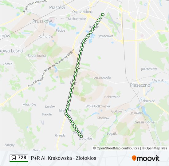 Автобус 728: карта маршрута