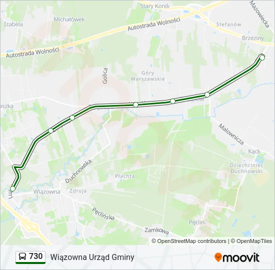 730 Bus Line Map