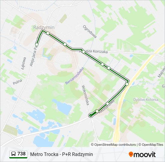 Автобус 738: карта маршрута