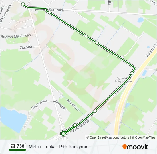 738 Bus Line Map