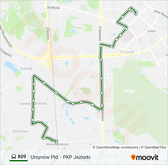 809 Bus Line Map