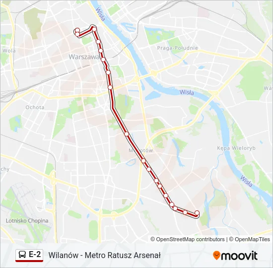 E-2 Bus Line Map
