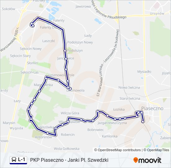 Автобус L-1: карта маршрута