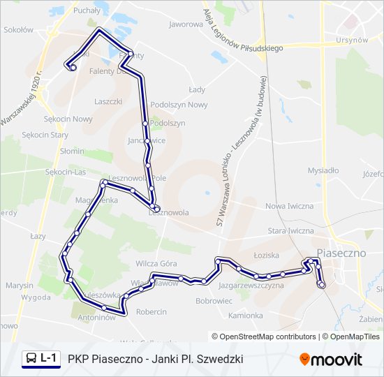 Автобус L-1: карта маршрута