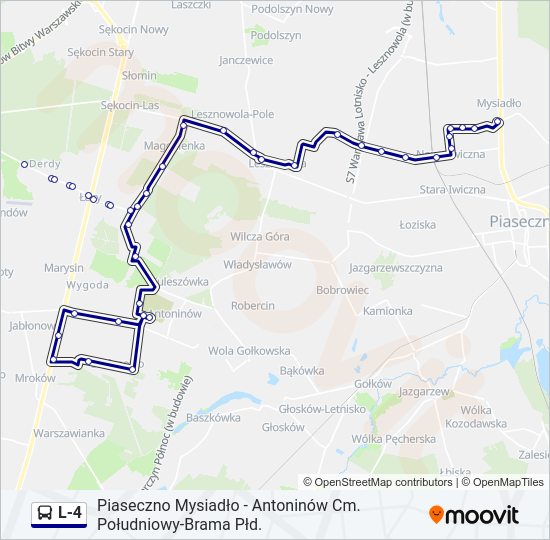 Автобус L-4: карта маршрута