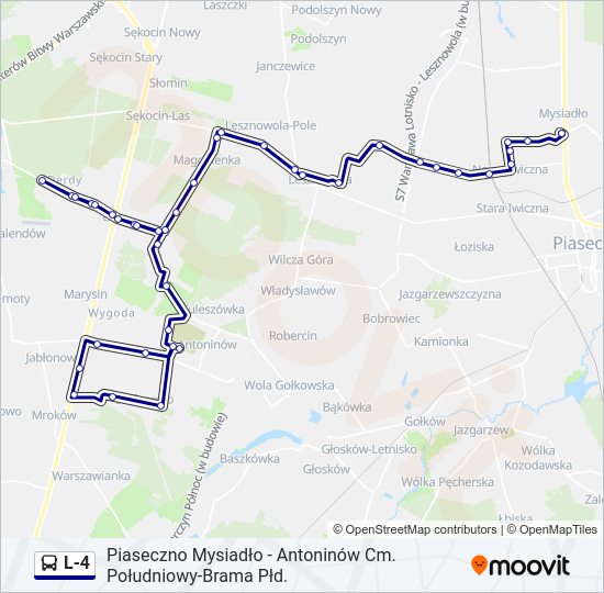Автобус L-4: карта маршрута