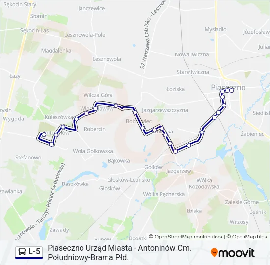 L-5 Bus Line Map