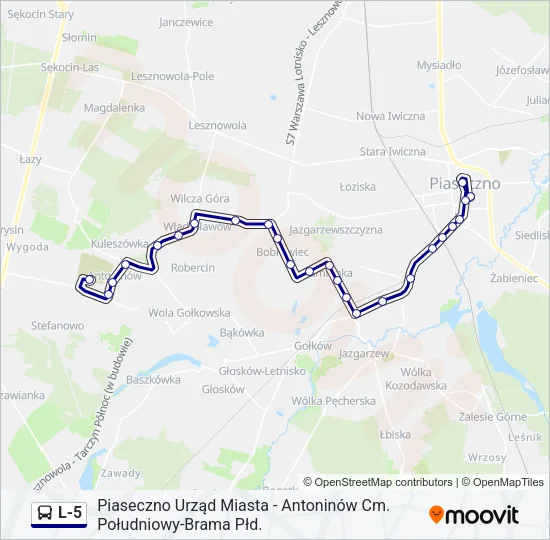 L-5 Bus Line Map