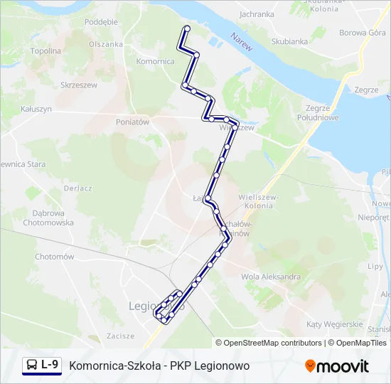 Автобус L-9: карта маршрута