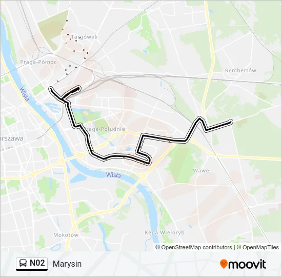 N02 Bus Line Map