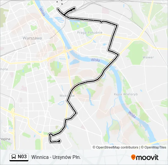 N03 Bus Line Map