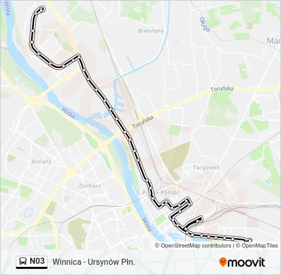 N03 Bus Line Map