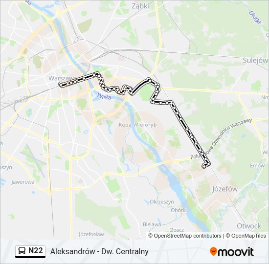 Автобус N22: карта маршрута