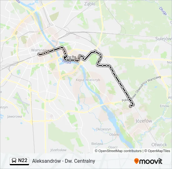 Автобус N22: карта маршрута