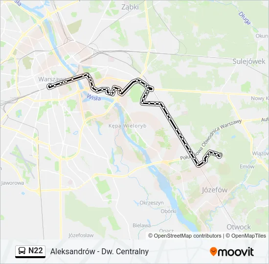 Автобус N22: карта маршрута