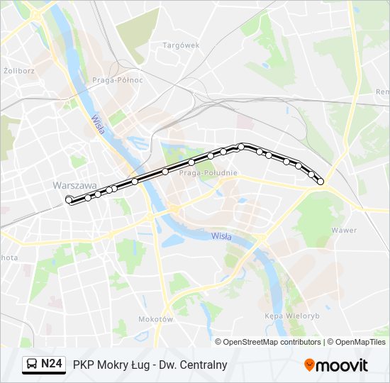 Автобус N24: карта маршрута