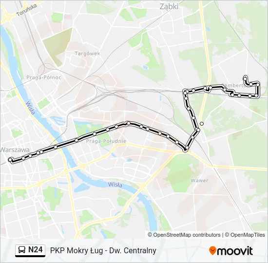 N24 Bus Line Map