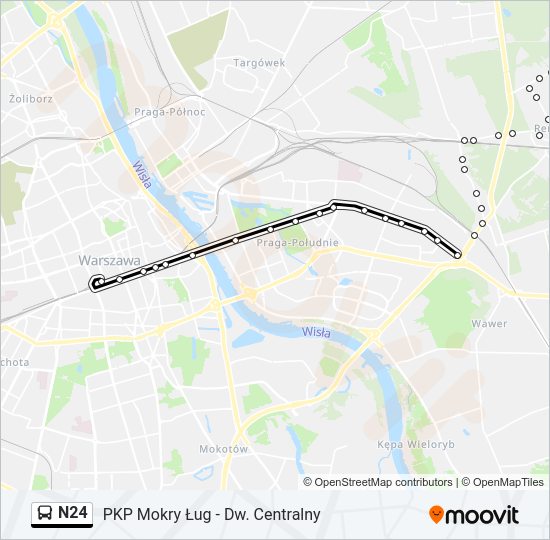 Автобус N24: карта маршрута