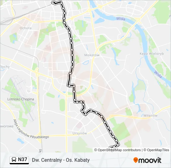 Автобус N37: карта маршрута